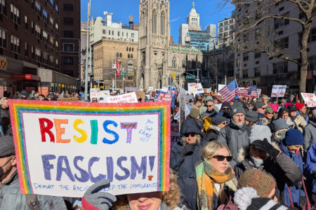 No Kings Day, protest, Manhattan, Resist Fascism