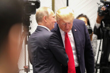 Vladimir Putin, whispering, Donald Trump