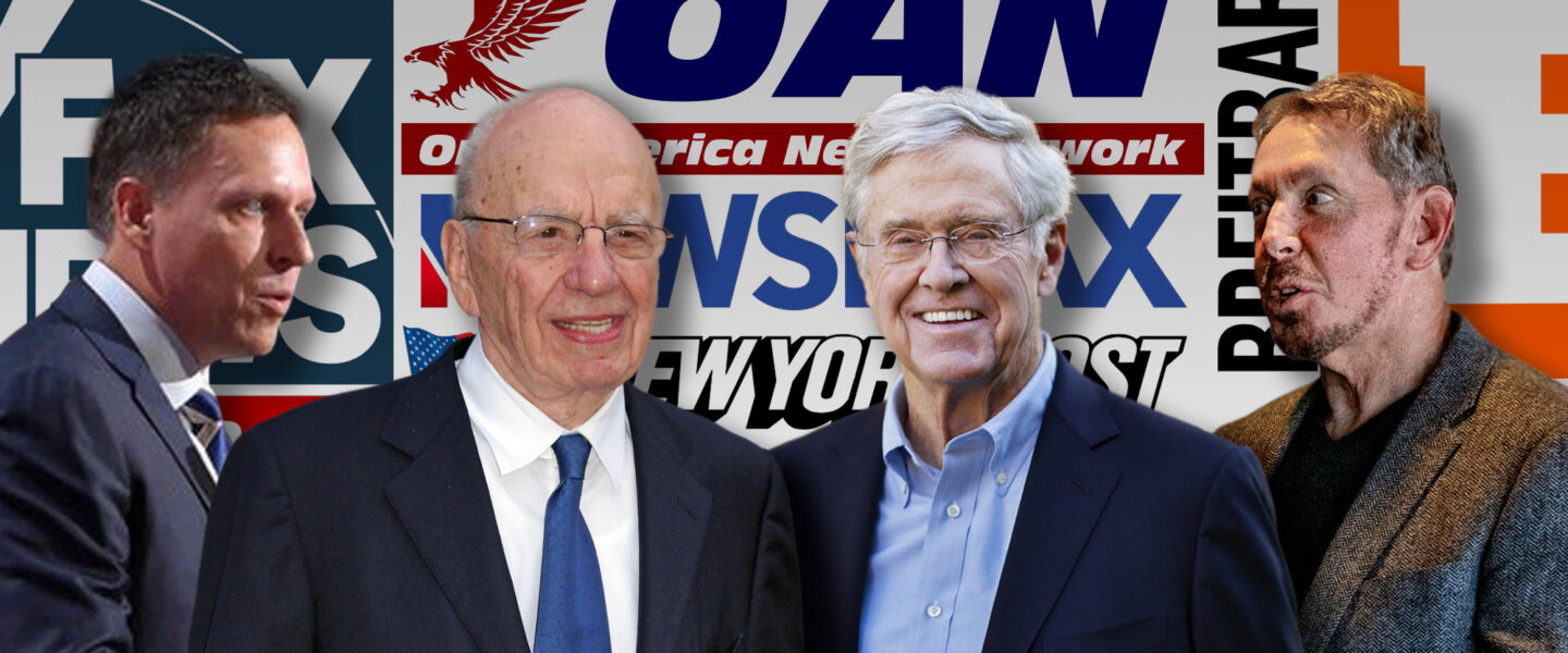 Peter Theil, Rupert Murdoch, Charles Koch, Larry Ellison