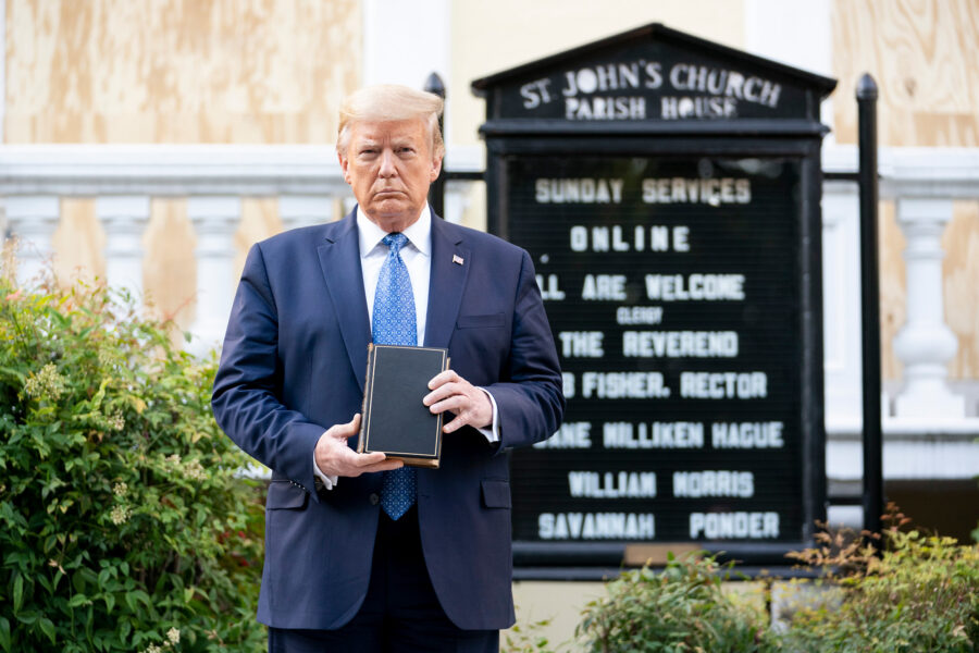 Donald Trump, Holding, Bible, St. John’s Episcopal Church