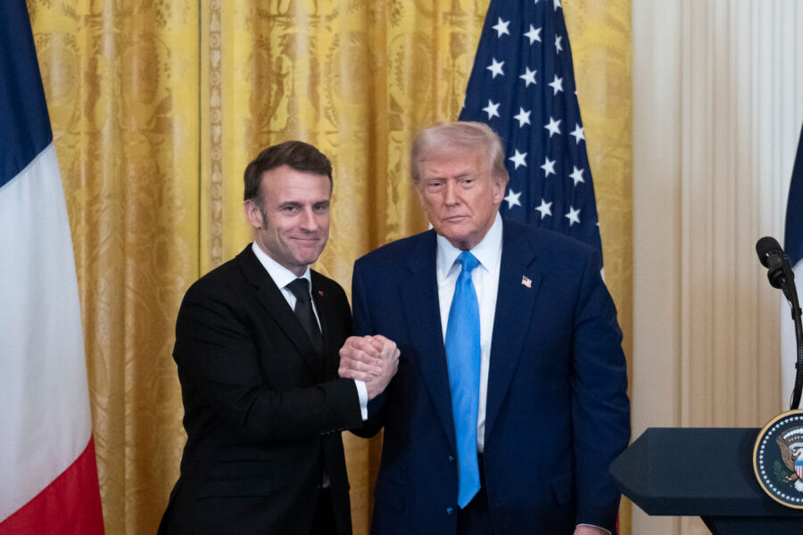 Donald Trump, hosts, Emmanuel Macron, 2025