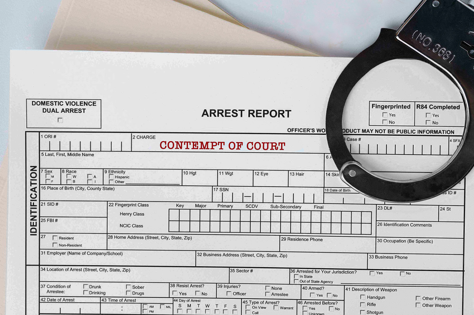 police report, crime, Contempt of Court