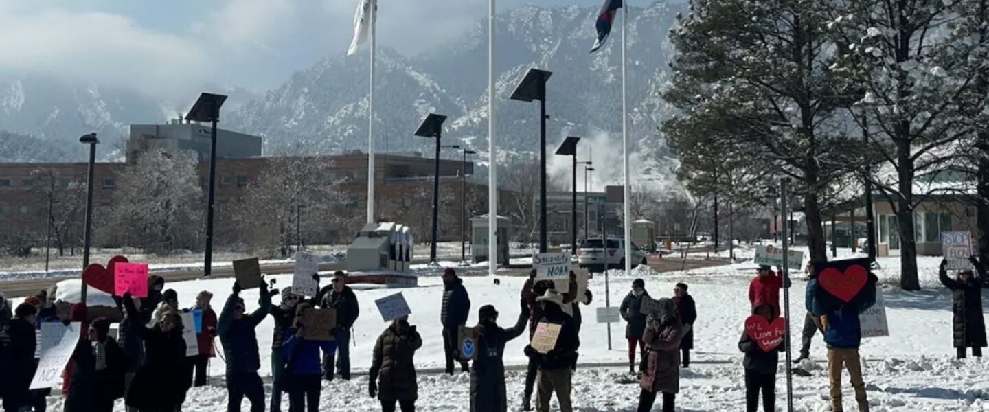 Protesters, Against Cuts, NOAA, David Skaggs Research Center