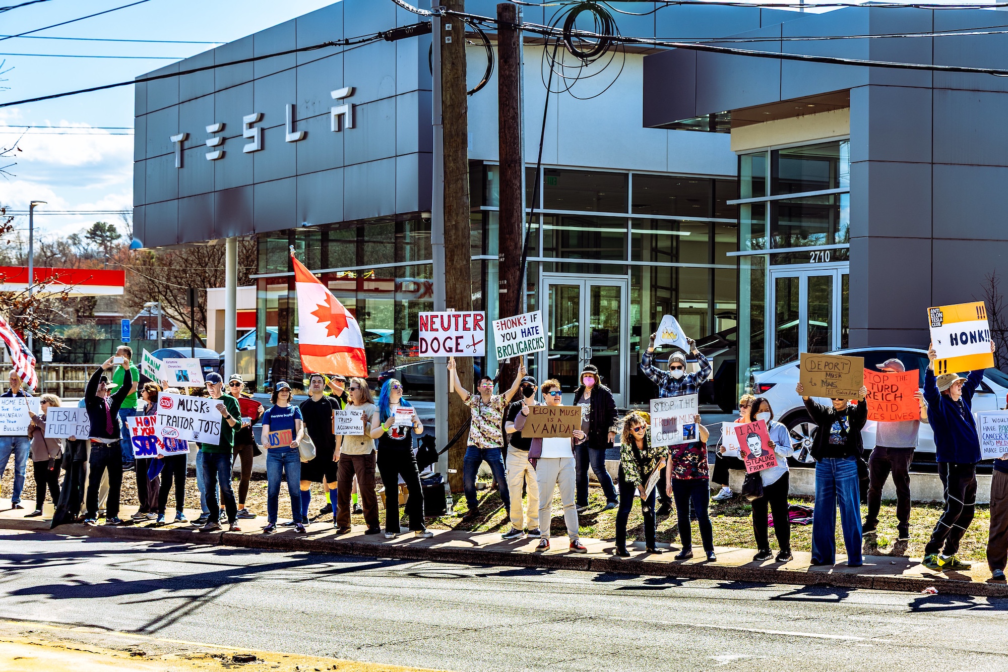 Tesla, Takedown, Protest