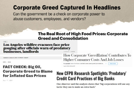 Headlines, corporate greed