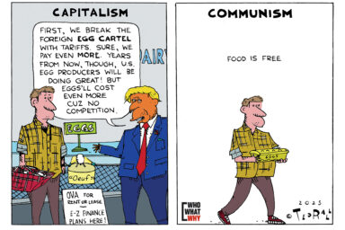 Donald Trump, Eggs, Inflation, American businesses; communism benefits; economic strategy; Foreign Competition;