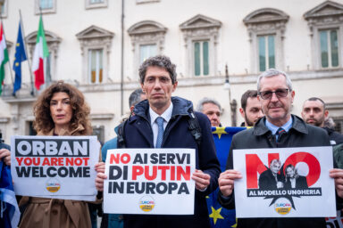 +Europe party, protest, Palazzo Chig