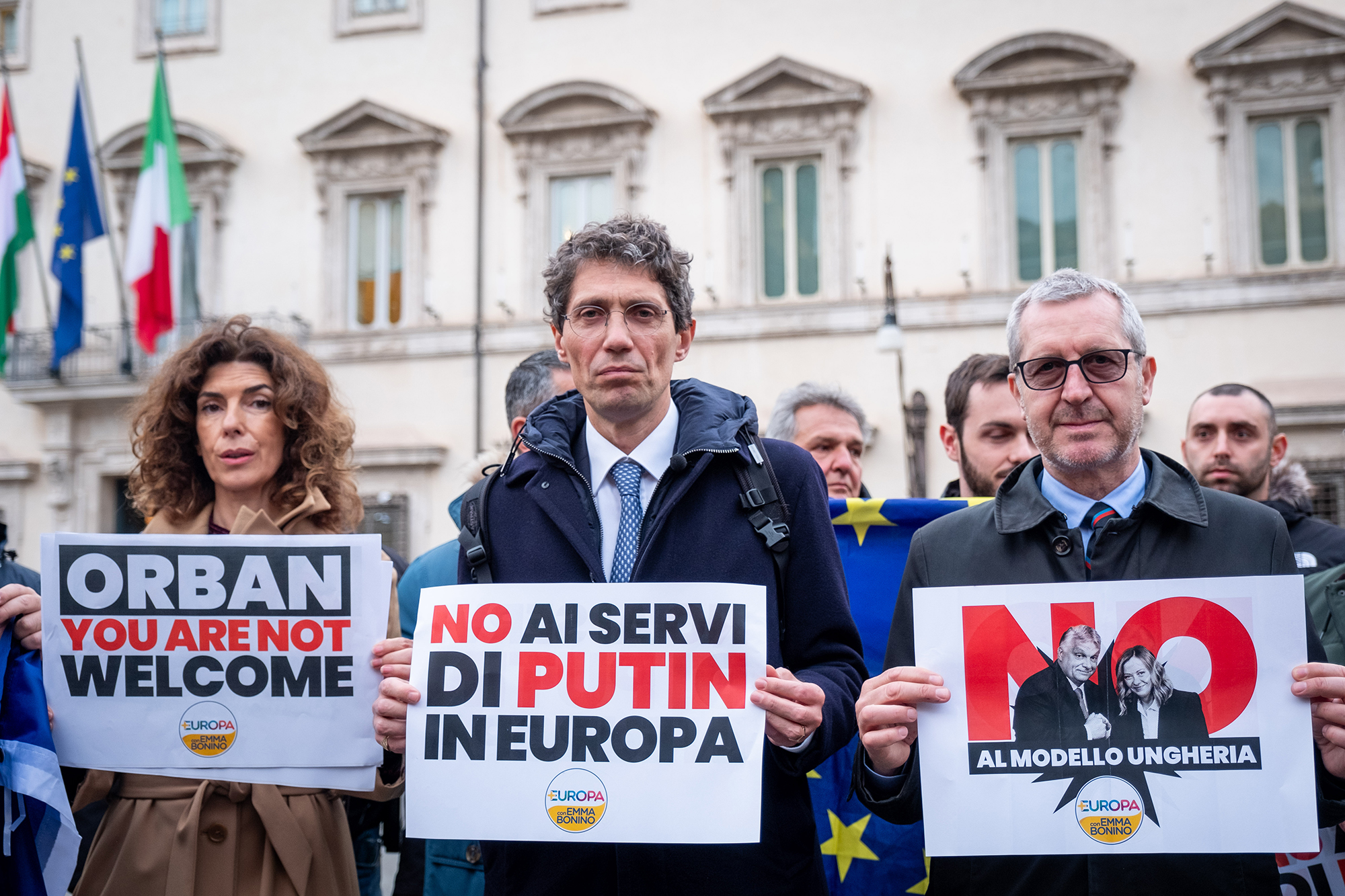 +Europe party, protest, Palazzo Chig