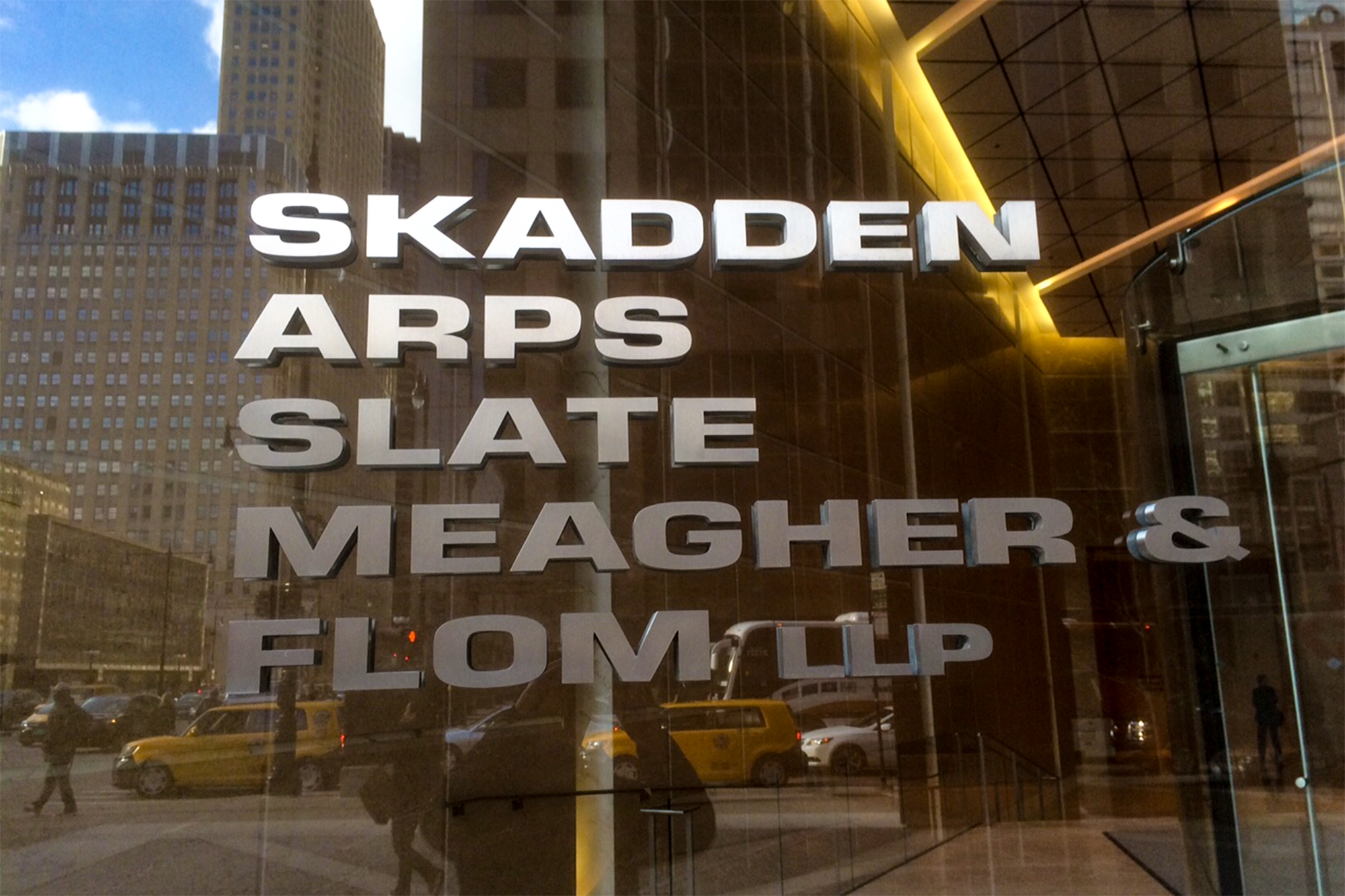 Skadden, offices, sign