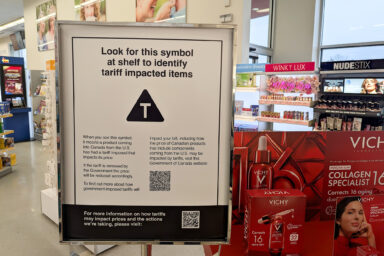 Tariff, notice, warning, Canada, shop