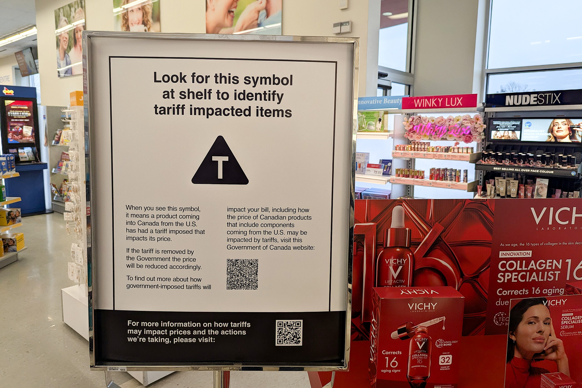 Tariff, notice, warning, Canada, shop
