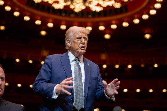 Donald Trump, speaking, podium, Kennedy Center