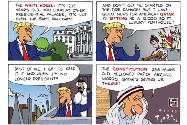 Donald Trump, new white house,. Qatar, bribes