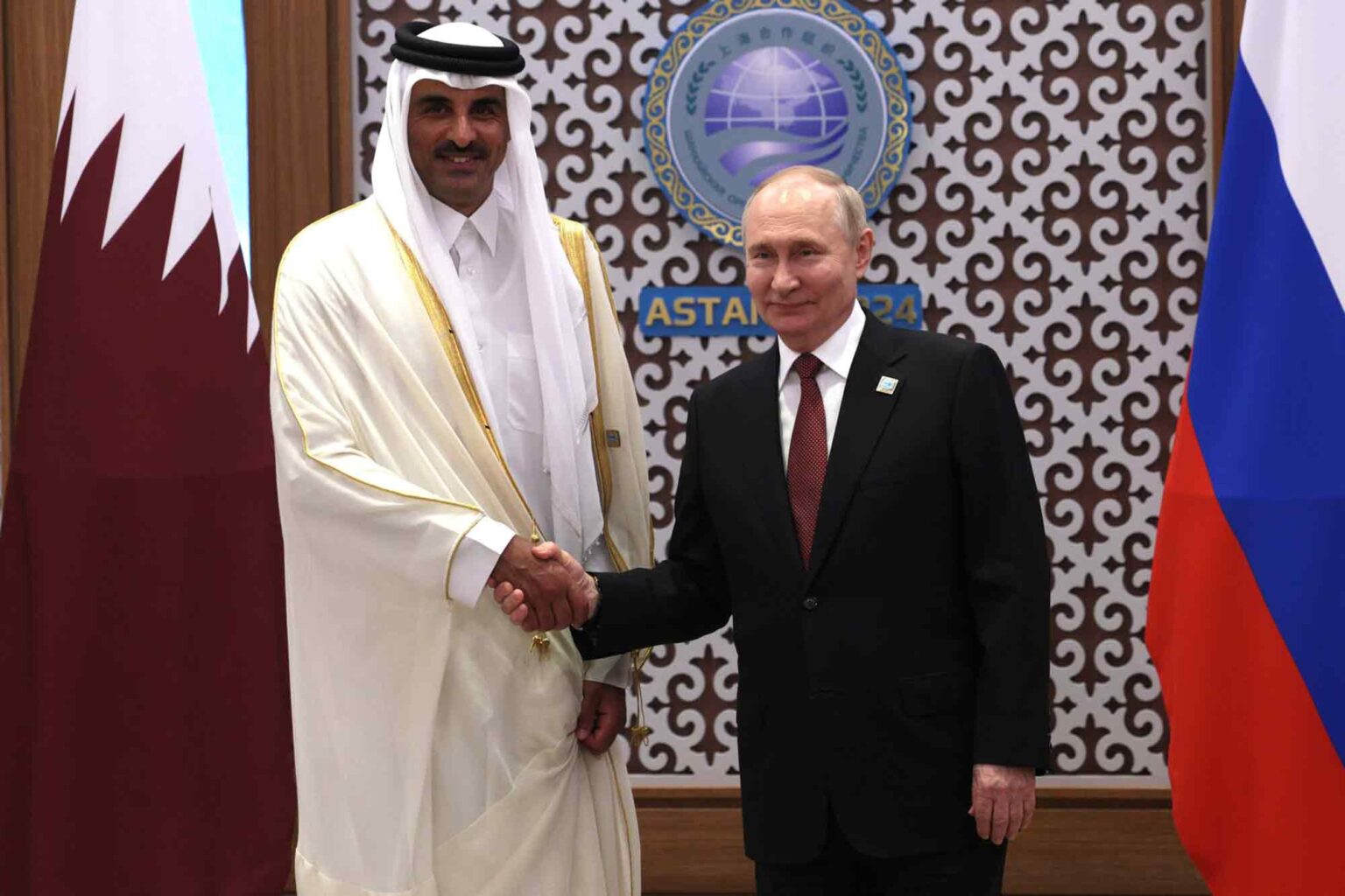 Sheikh Tamim bin Hamad Al Thani, meeting, Russian President, Vladimir Putin