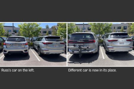Two identical cars, AI, Robots,