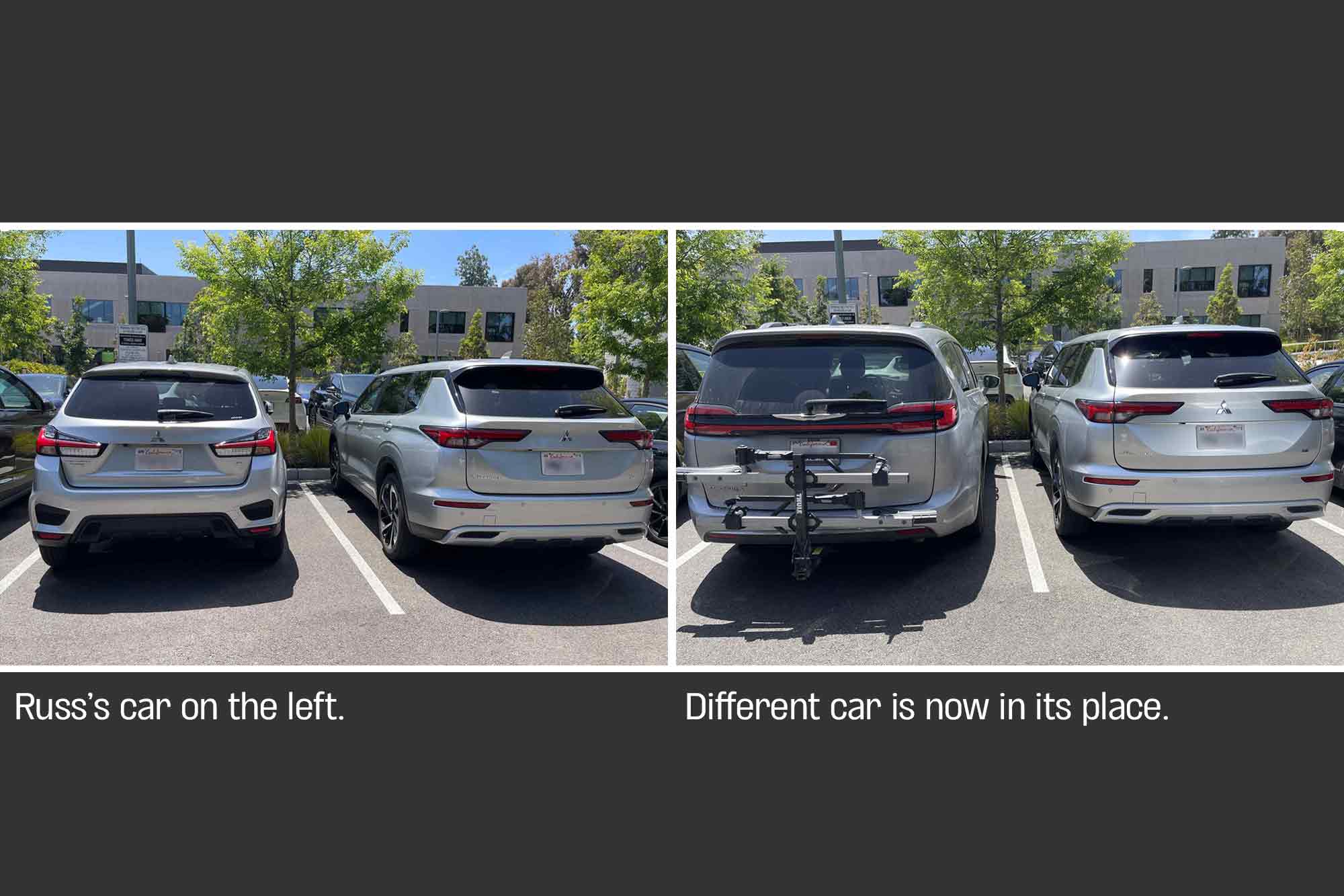 Two identical cars, AI, Robots,
