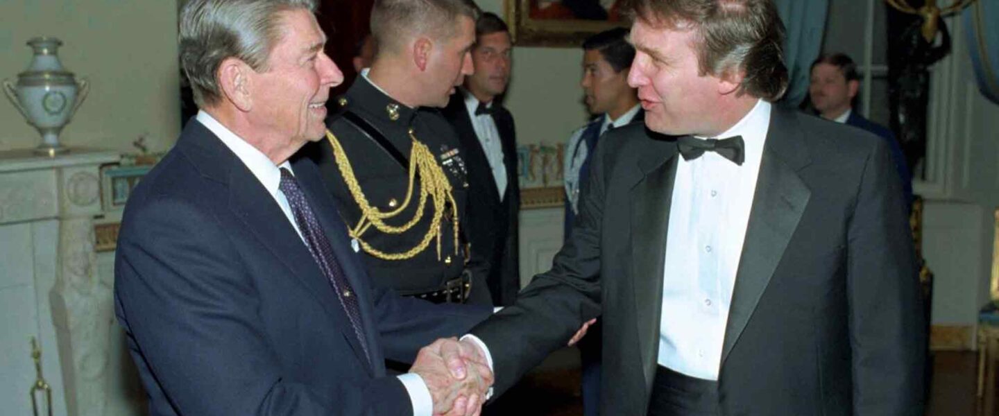 Ronald Reagan, Donald Trump, Shaking Hands