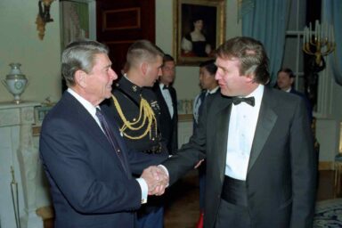 Ronald Reagan, Donald Trump, Shaking Hands