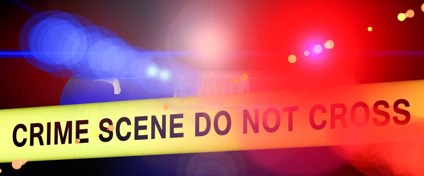 police lights, crime scene