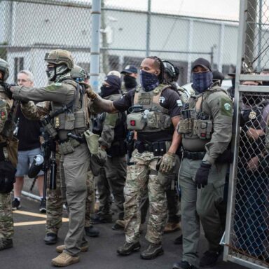 Demonstrators, clash, ICE agents, Newark, NJ