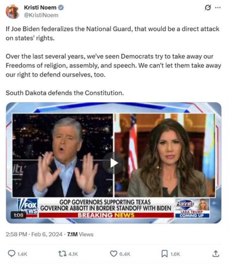 If Joe Biden federalizes the National Guard, Kristi Neom, Sean Hannity