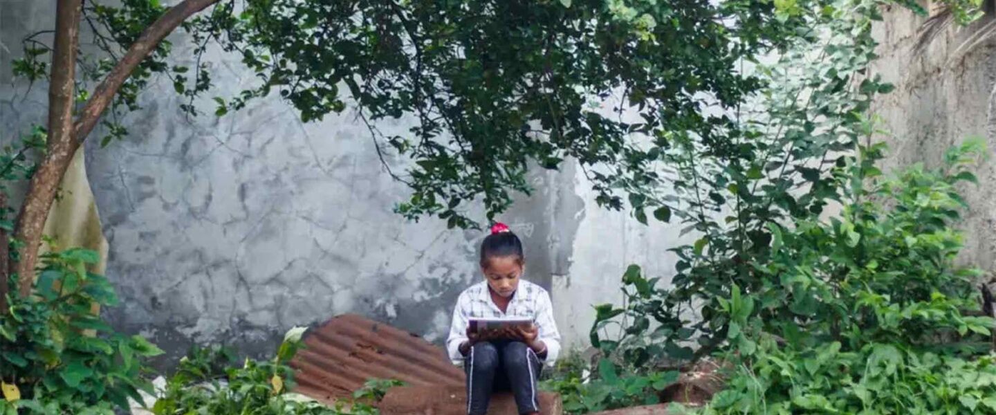 Kavya Waghmare, often studies under trees, cooling