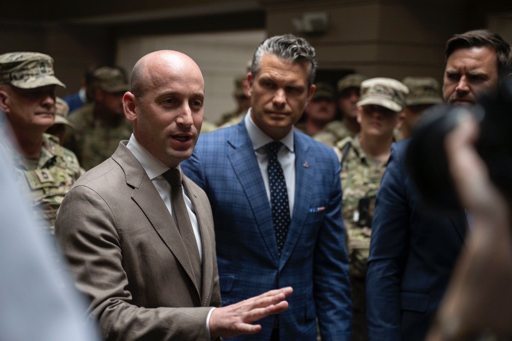 Vice President JD Vance, Secretary of Defense Pete Hegseth, White House Deputy Chief of Staff Stephen Miller