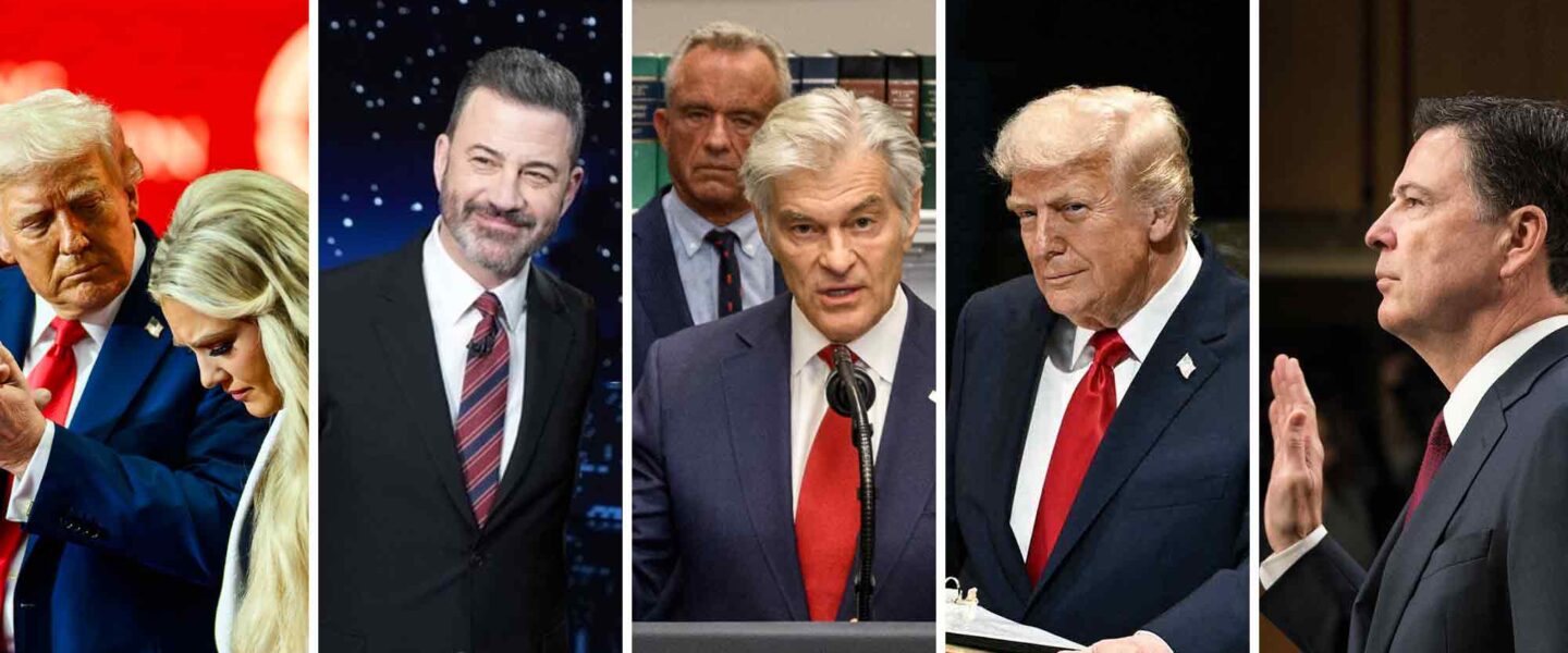 Donald Trump and Erika Kirk, Jimmy Kimmel, Robert F. Kennedy Jr. and Dr. Mehmet Oz, Trump, James Comey