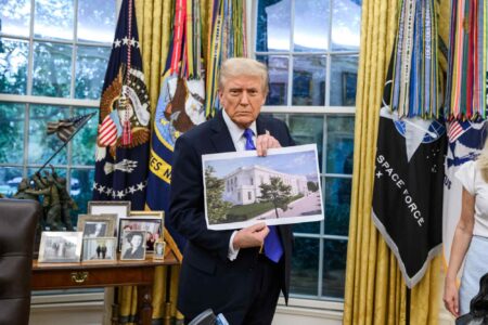 Donald Trump shows off plans for his $300 million Ballroom project