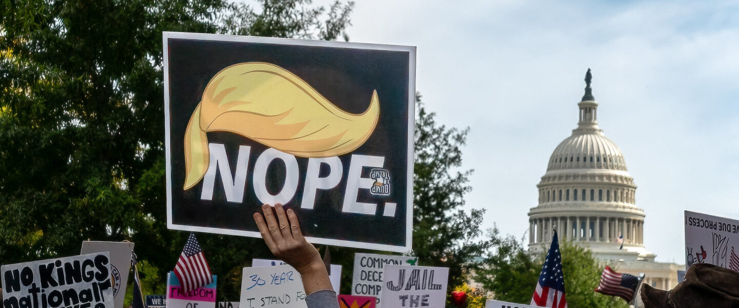 Nope sign, No Kings, Washington, DC