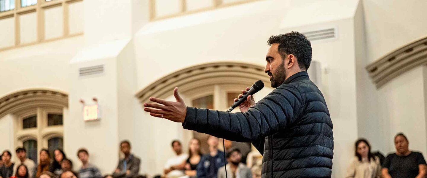 Zohran Mamdani, DSA 101 meeting