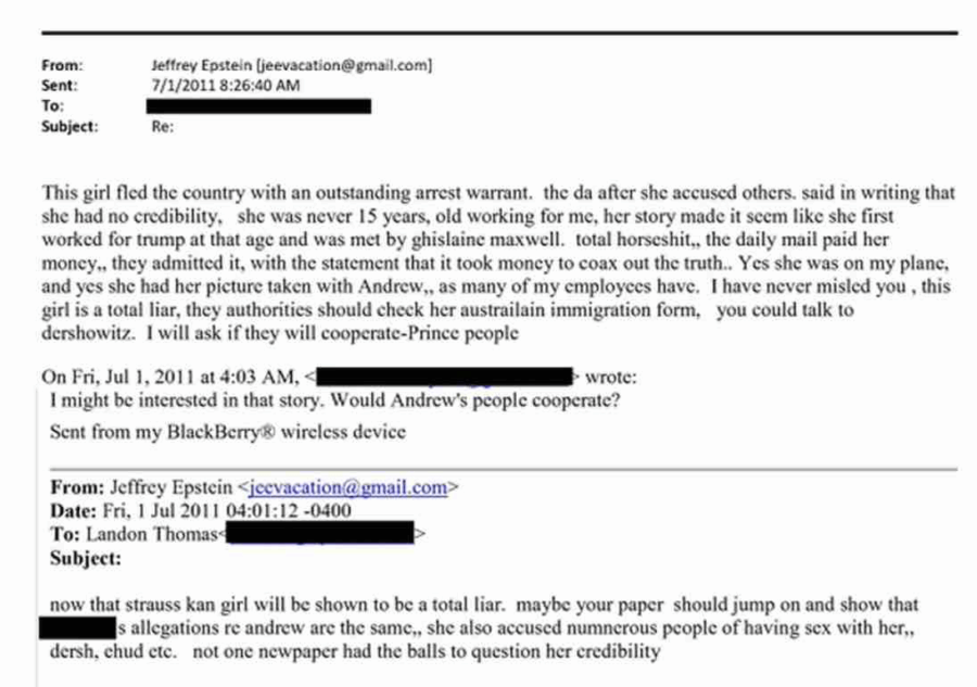 email Epstein to Redacted)