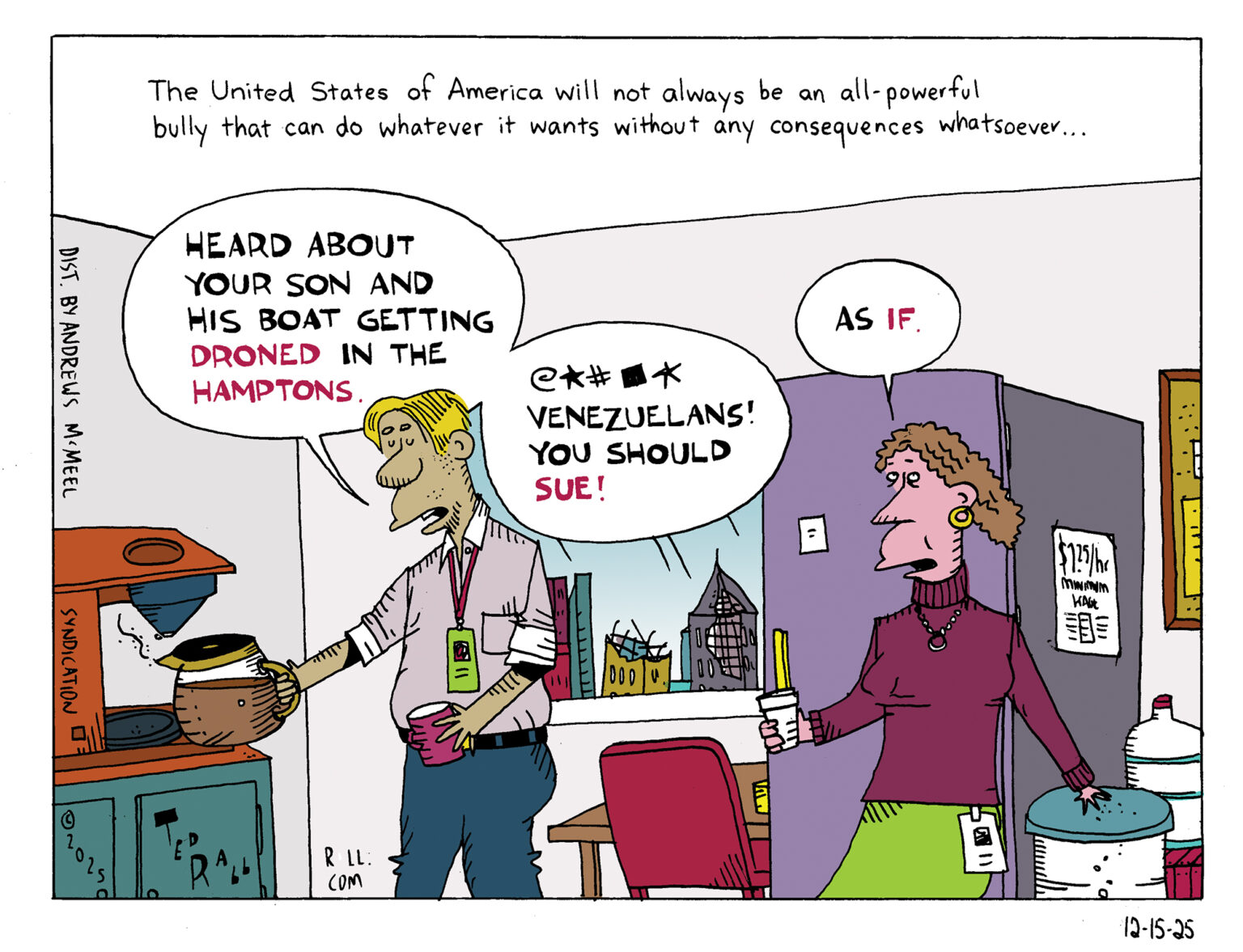 drone attacks, cartoon, Rall