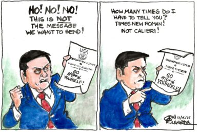 Marco Rubio, State Department, Font, Times New Roman, Calibri