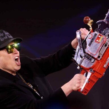 Elon Musk, government workers, cuts, chainsaw, rage