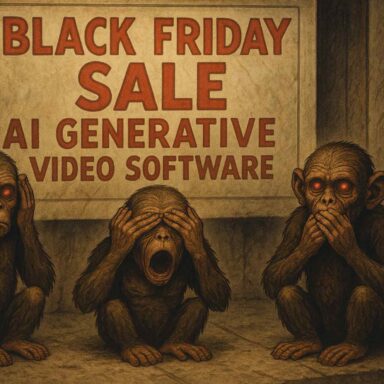 Ai art, Black Friday Sale, AI Generative Video Software, Hear no evil, see no evil, speak no evil.