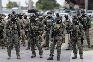 ICE Agents, costume party, protest, Broadview, IL