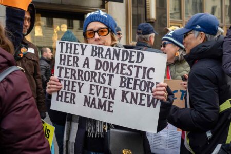 They Branded Her A Domestic Terrorist Before They Even Knew Her Name, protest sign