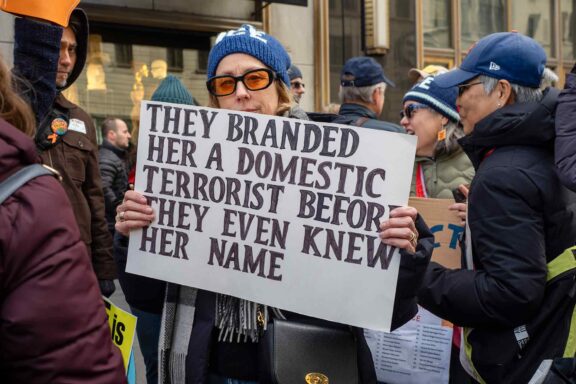 They Branded Her A Domestic Terrorist Before They Even Knew Her Name, protest sign