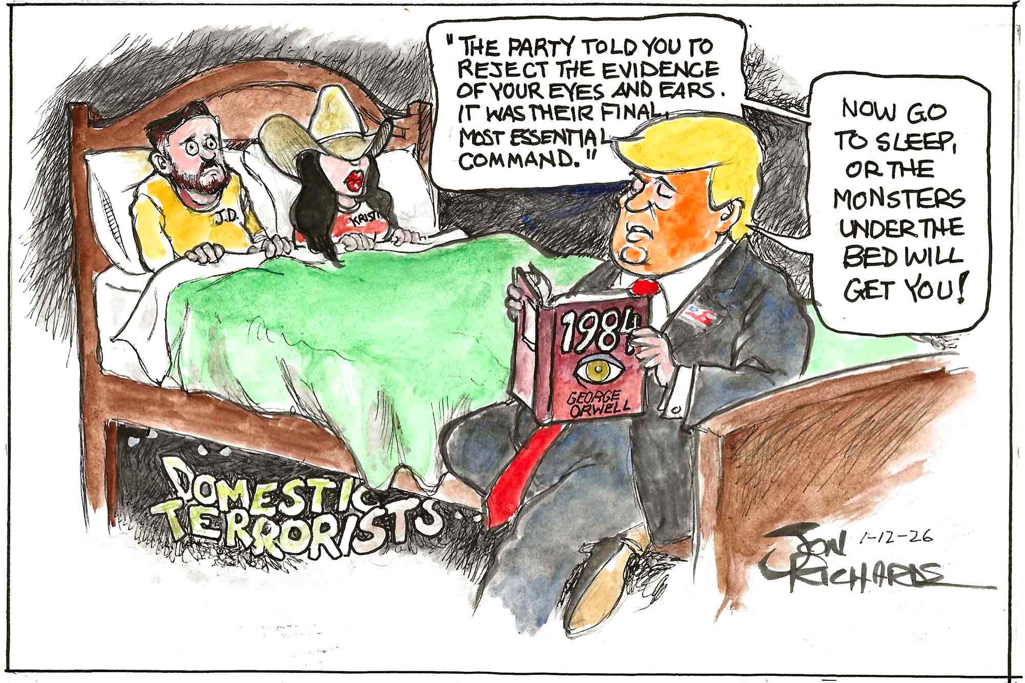 Donald Trump, reading, 1984