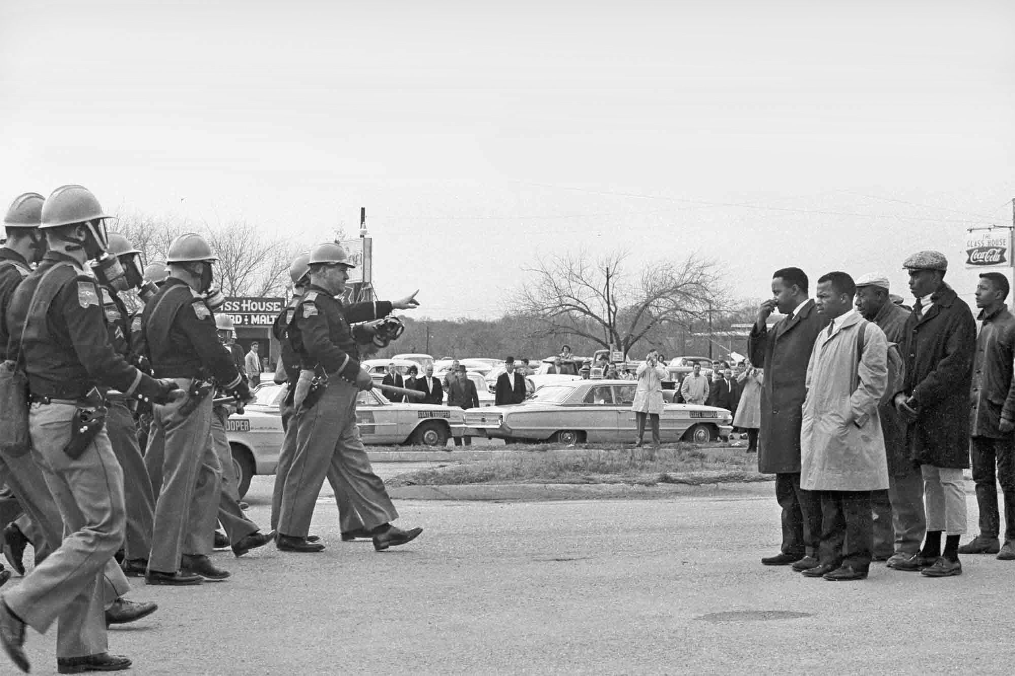 John Lewis, marchers, protesters, state troopers, Selma, Bloody Sunday