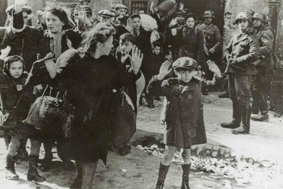 Warsaw Ghetto Boy, Nazi soldiers round up Jews
