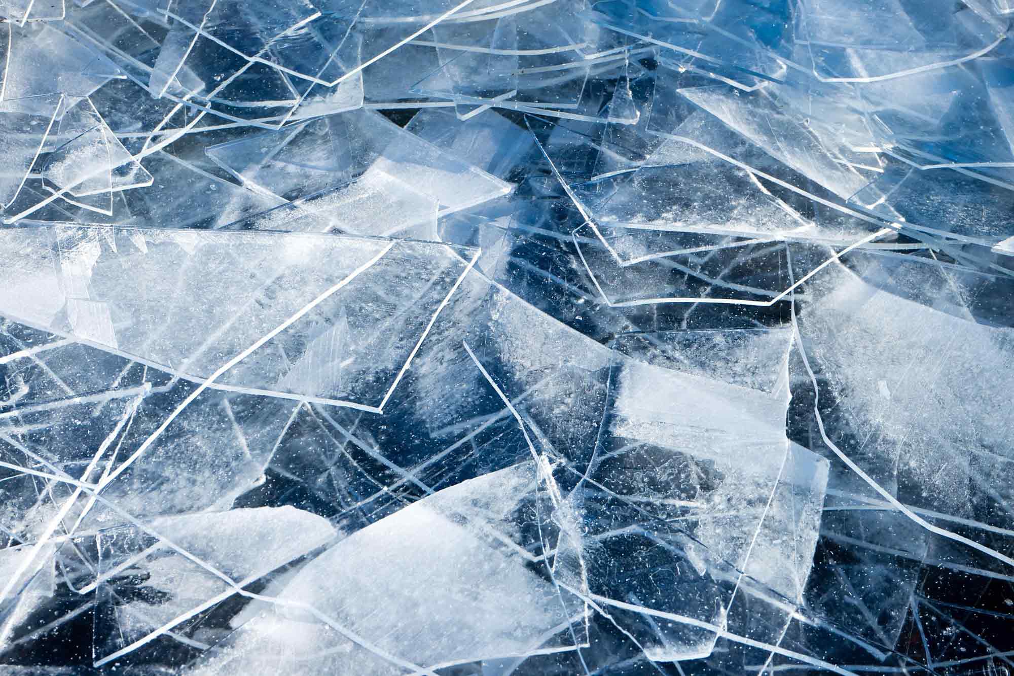 ice, shards, cracks