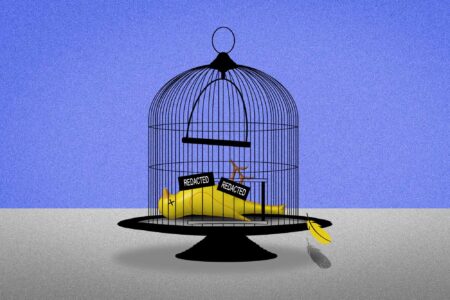 Dead canary, birdcage