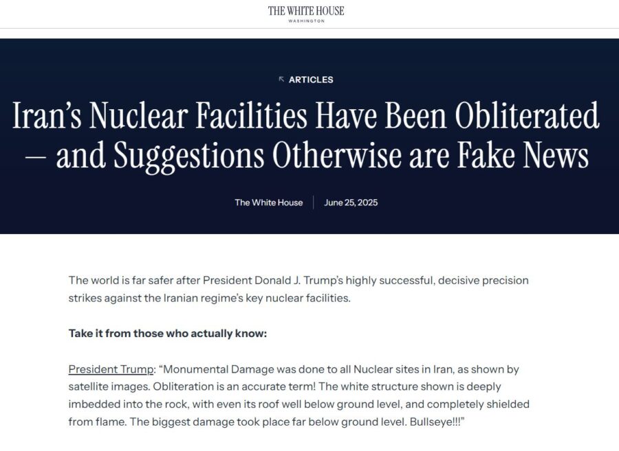 Screenshot, White House, Announcement, Iran Nuclear Facilities