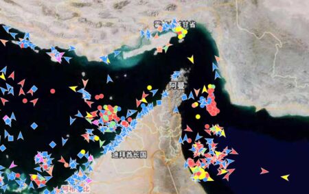 vessel, traffic flow, Strait of Hormuz, schematic diagram