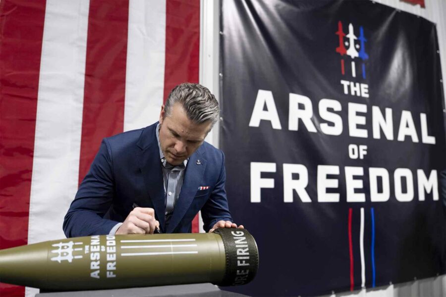 Secretary of Defense, Pete Hegseth, signs, bomb, Iran