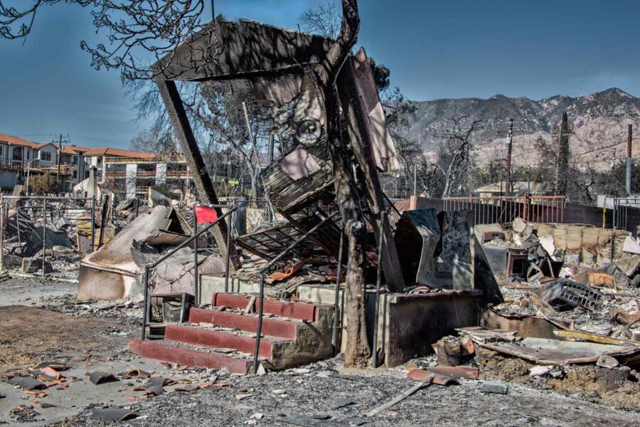 Remnants, home, destroyed, Eaton Fire