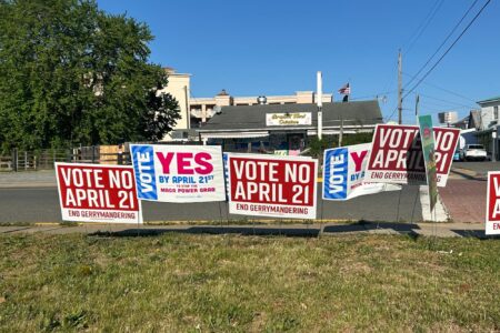 Pro-redistricting, anti-redistricting, signs, Virginia