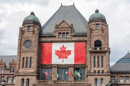 Ontario Legislative Building, Canadian, flag